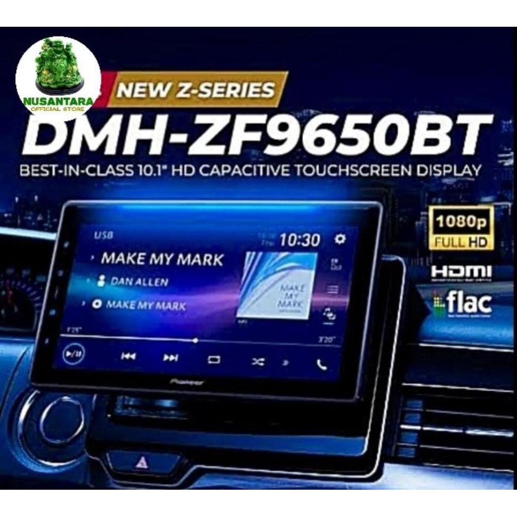 Head unit Pioneer DMH-ZF9650BT 10 inci wireless Apple carplay Android auto unit double single Din fl