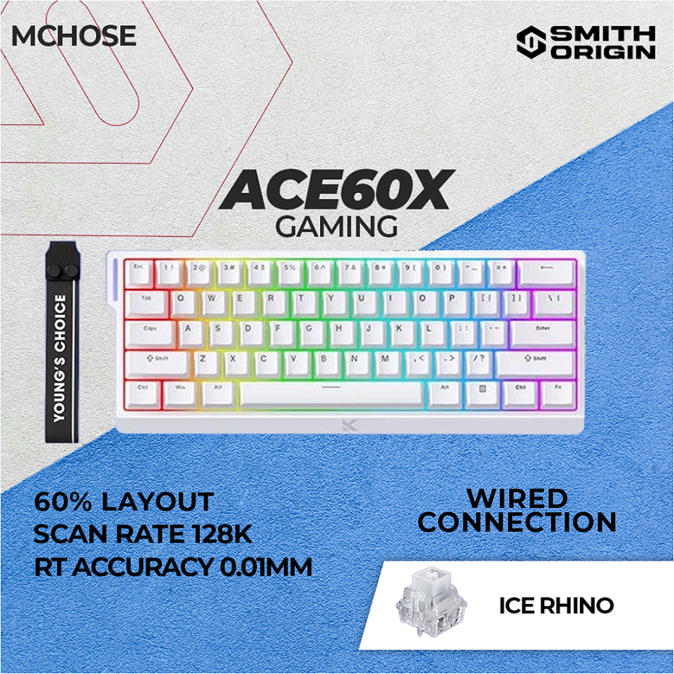 MCHOSE ACE 60X Hall Effect Magnetic Switch Gaming Keyboard - Ex review