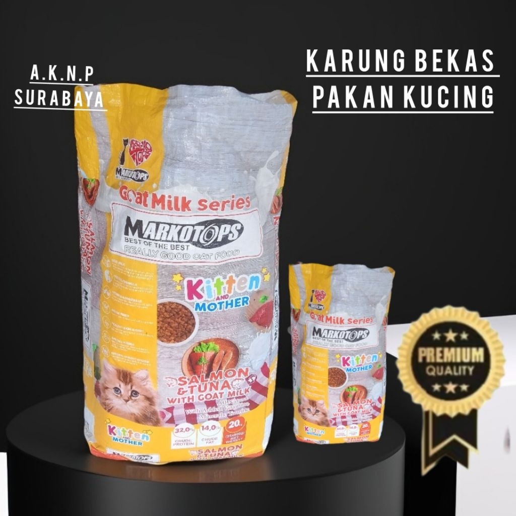 karung kucing bekas pakan