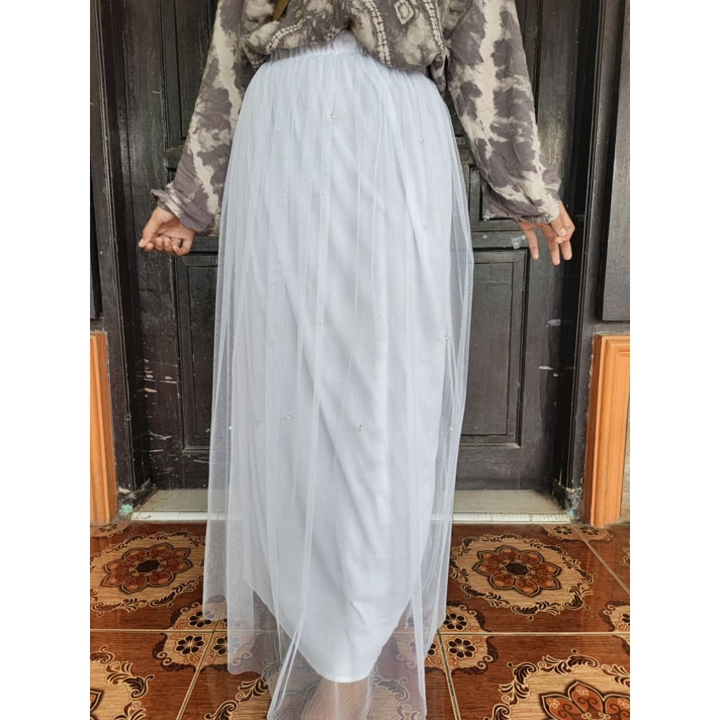 ROK TUTU MUTIARA DEWASA KHUSUS PUTIH