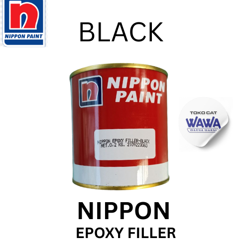 cat dasar Nippon epoxy filler black 200gr 1komponen