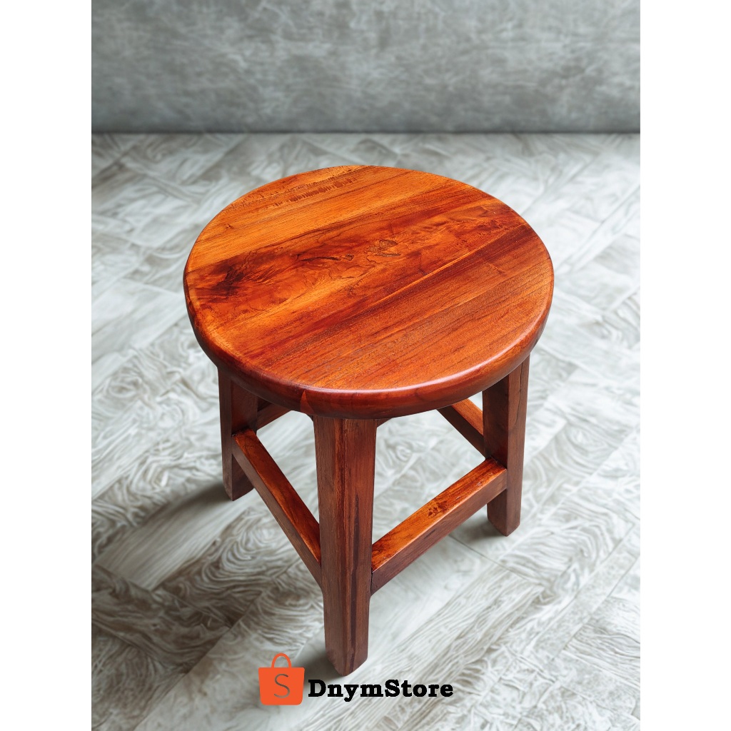 Kursi Stool Kayu Jati | Kayu Solid | Kursi Kafe Jati Termurah