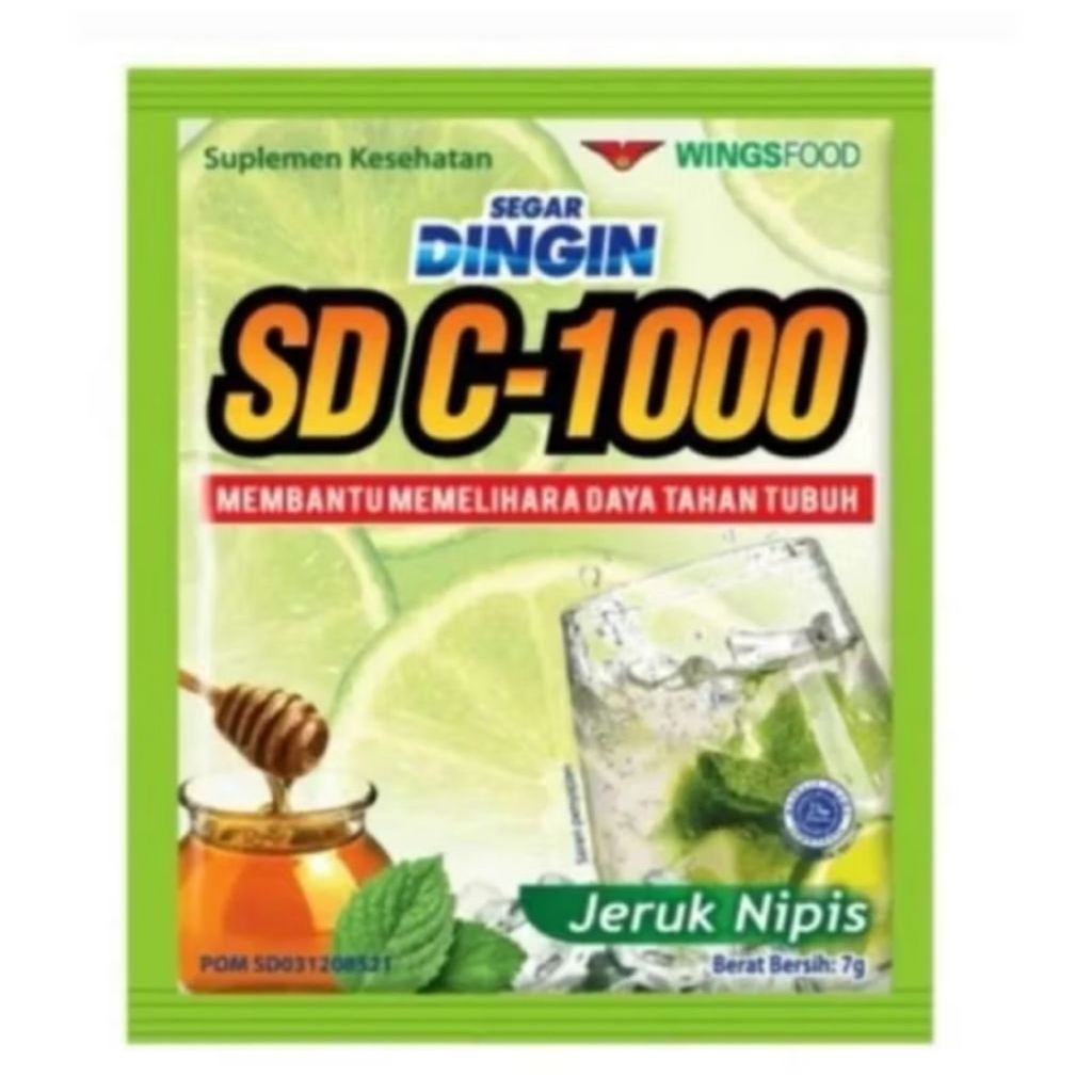 minumam segar dingin c1000 vitamin c 1 renteng isi 12 sachet