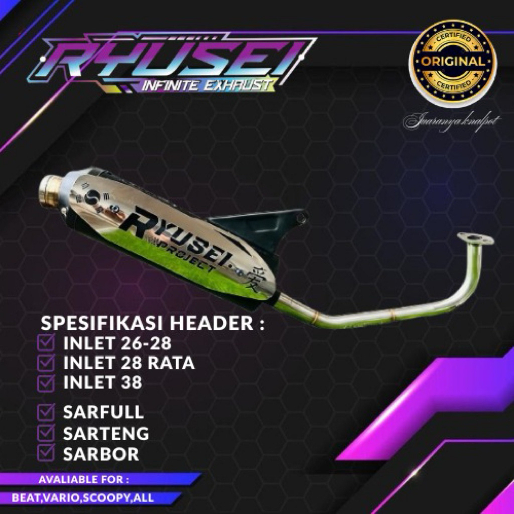 Knalpot standar racing Beat karbu beat fi beat deluxe all scoopy Inlet 26-28 Dan 38