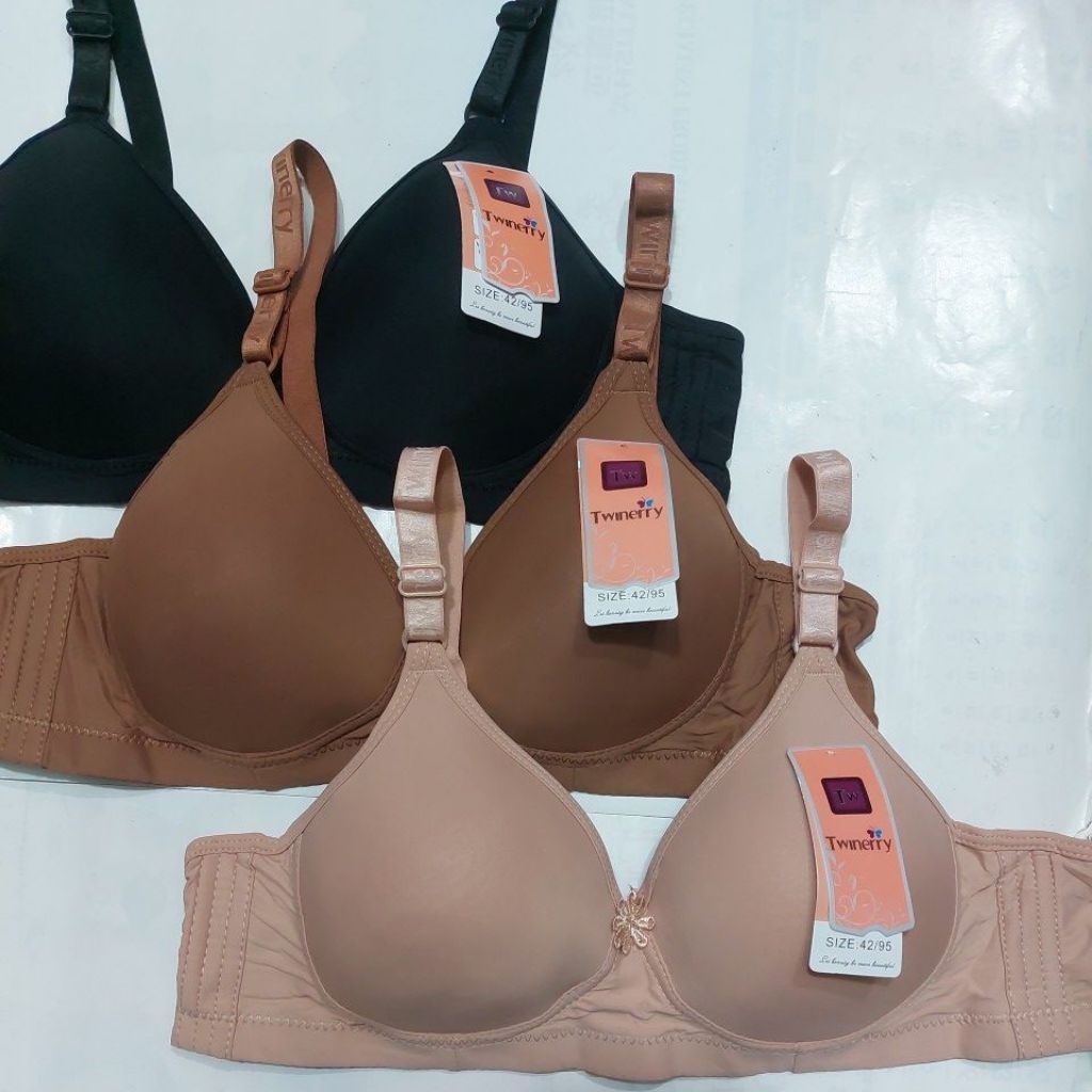 BRA B555 TWINERRY CUP B SIZE 36-42 BUSA TIPIS TANPA KAWAT