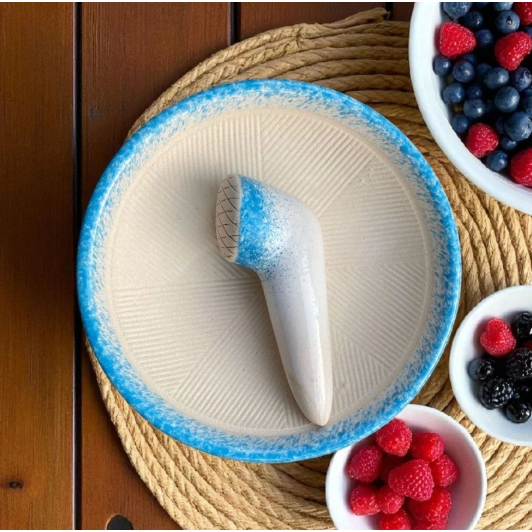 Cobek + Ulekan Keramik Sultan Viral - Best Seller Varian Warna Baru