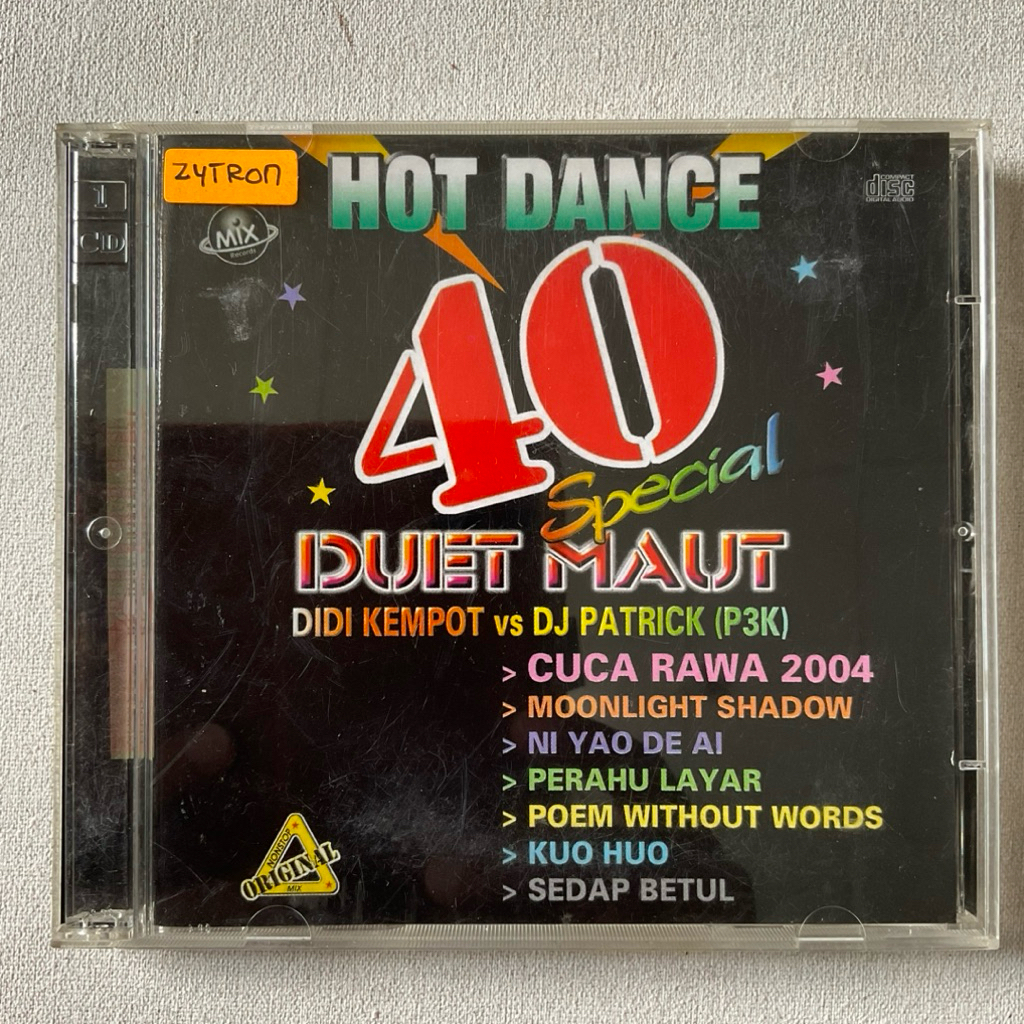 CD Compact Disk Hot Dance 40 Special Duet Maut Didi Kempot Vs DJ Patrick (P3K)