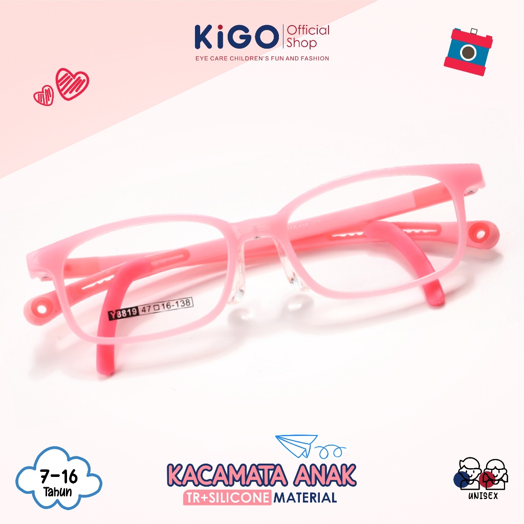 Kigo Kacamata Anak Blueray Photochromic Myopia Bahan TR90 Kaki Kacamata yang Dapat Disesuaikan Y8819