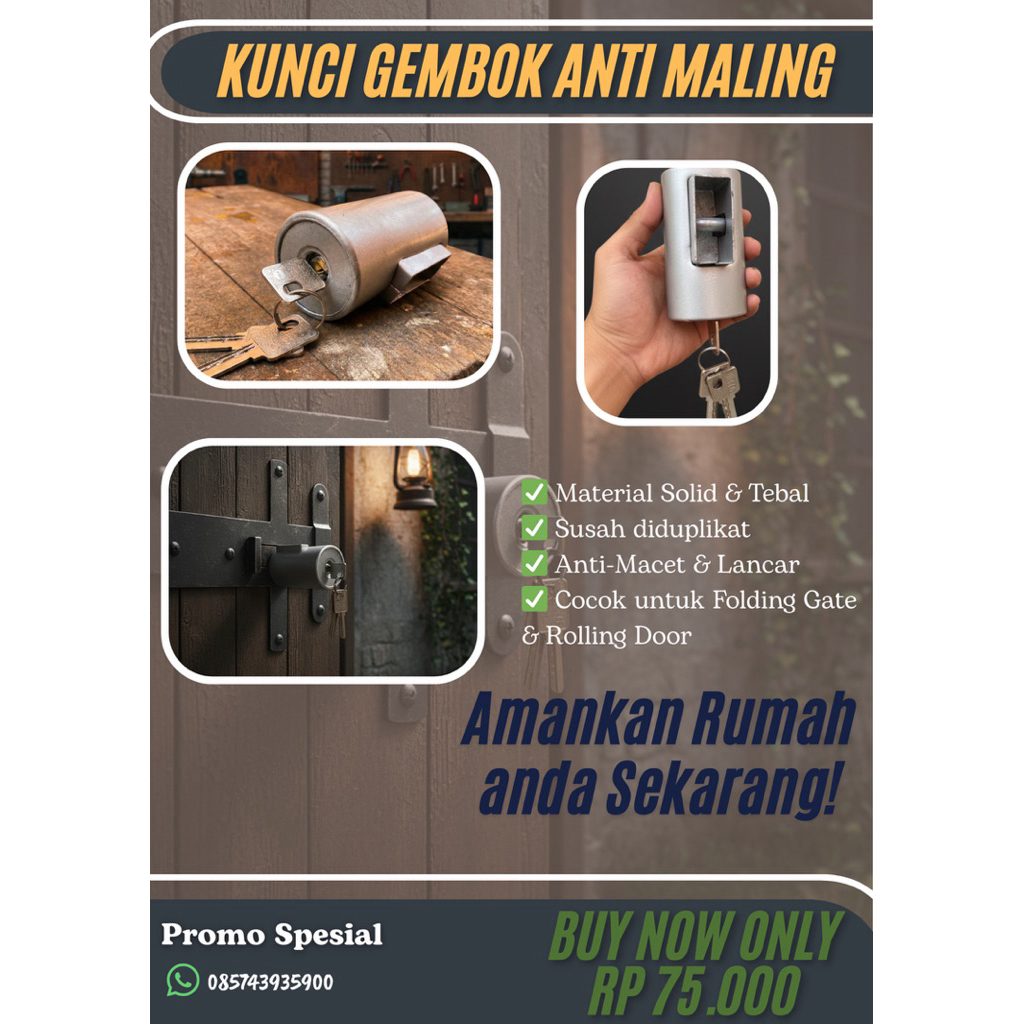 Kunci Gembok Anti Maling