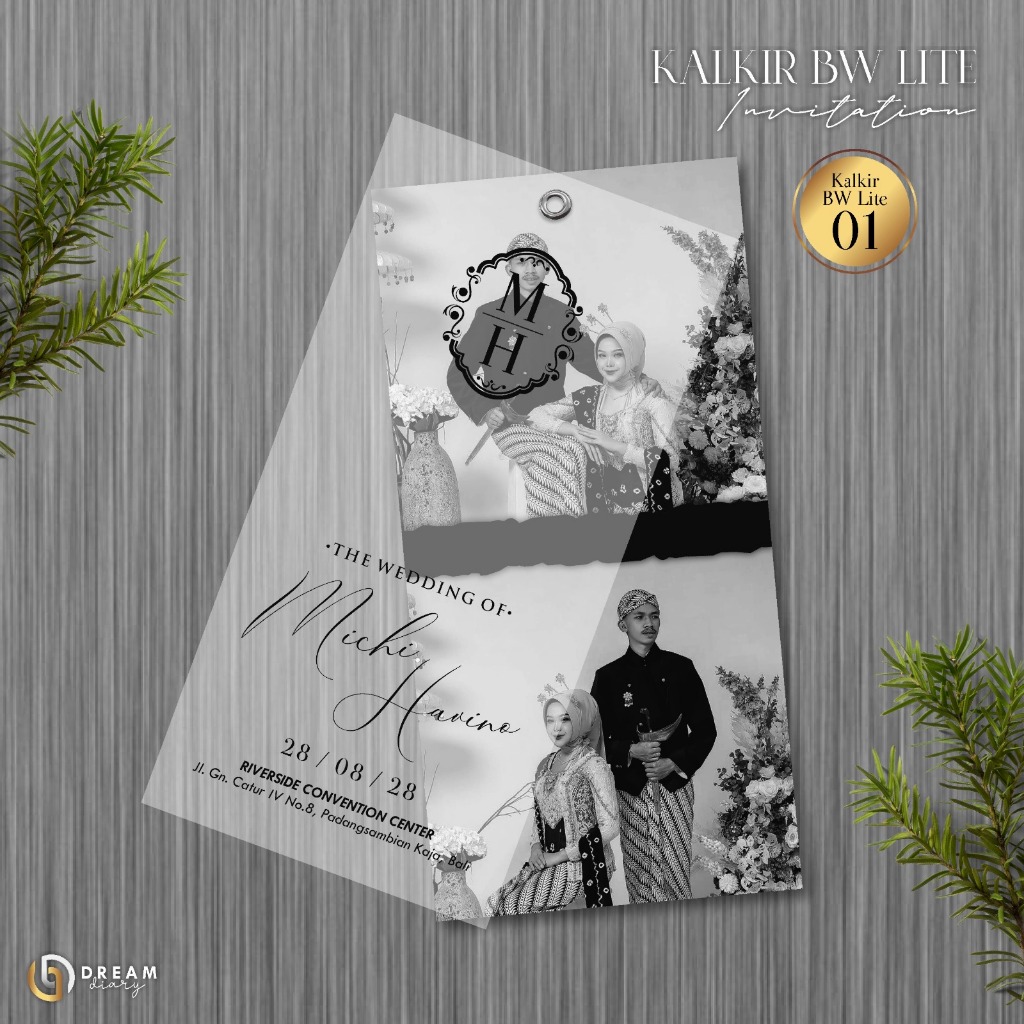 UNDANGAN PERNIKAHAN KALKIR LITE BW - UNDANGAN PERNIKAHAN CUSTOM PREMIUM BW