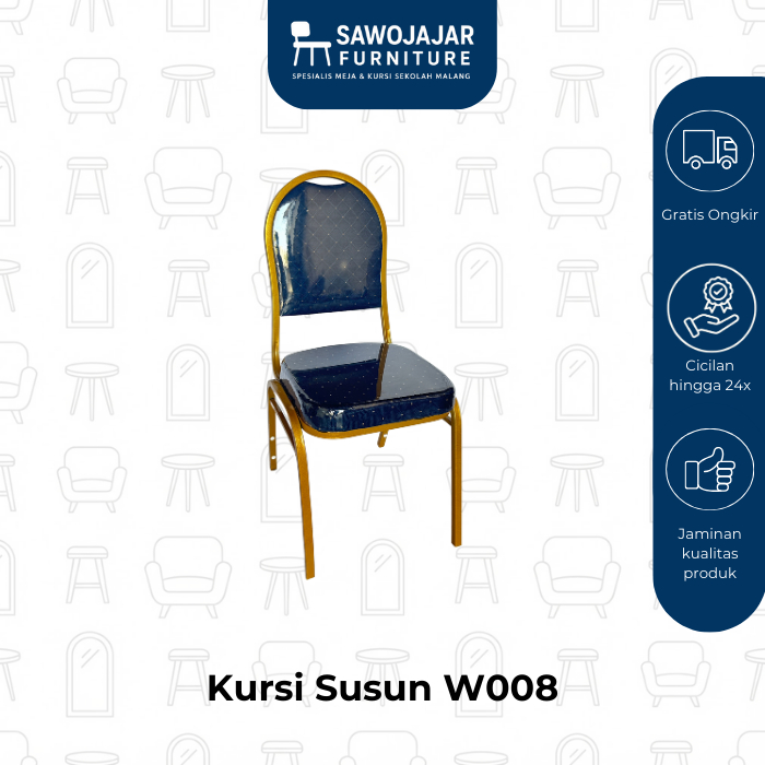 SAWOJAJAR FURNITURE - Kursi Susun W008 / Kursi susun stainless steel / Kursi susun besi / Kursi susu
