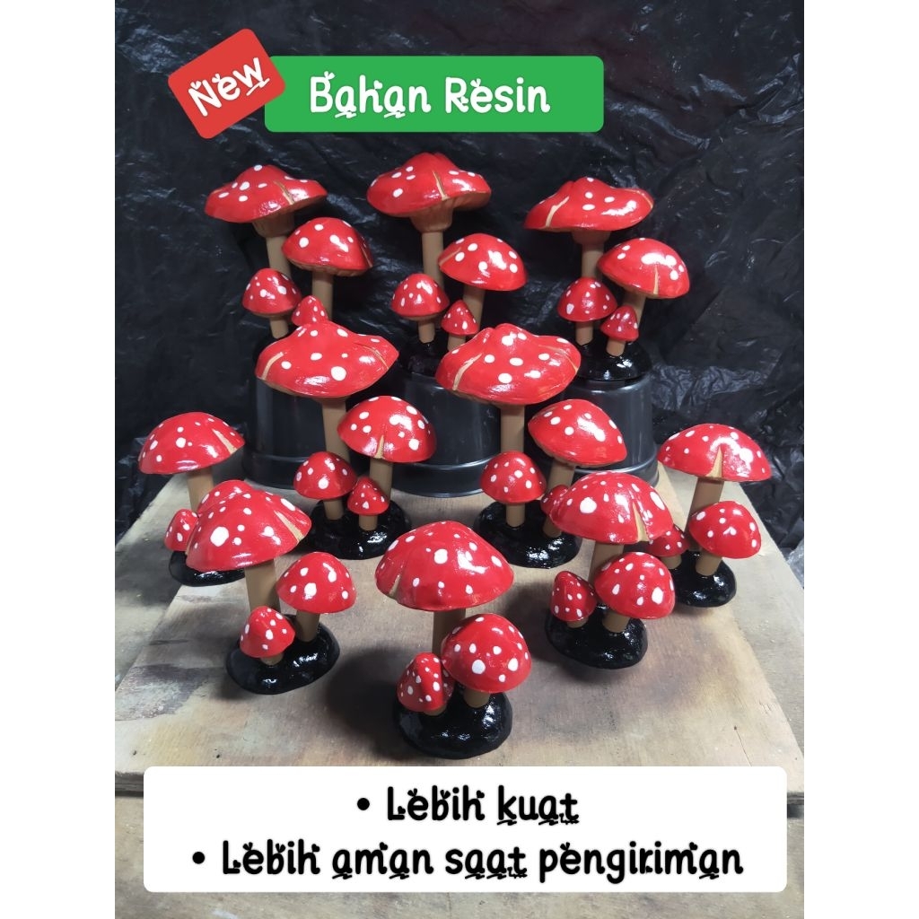 Patung Jamur Hiasan Taman / kolam