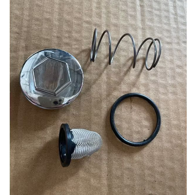 Tutup Oli Set Chrome  Motor Roda Tiga Viar Karya 150 200 300 CC Tossa Kaisar Nozomi [CAM SMG] (TRS-0