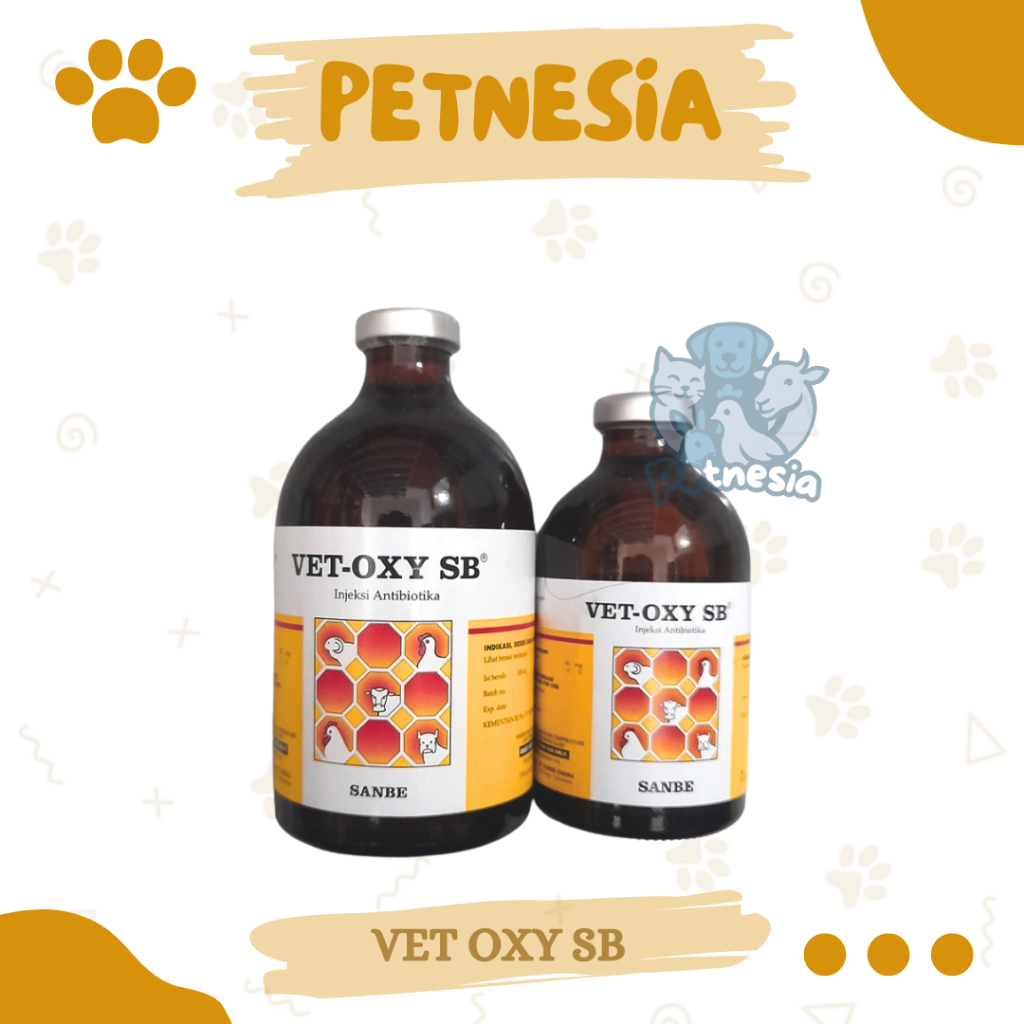 VET OXY SB 100 ML - Obat Infeksi Sapi Kucing Anjing Domba Kambing Unggas Oxytetracyclin Vetoxy SB