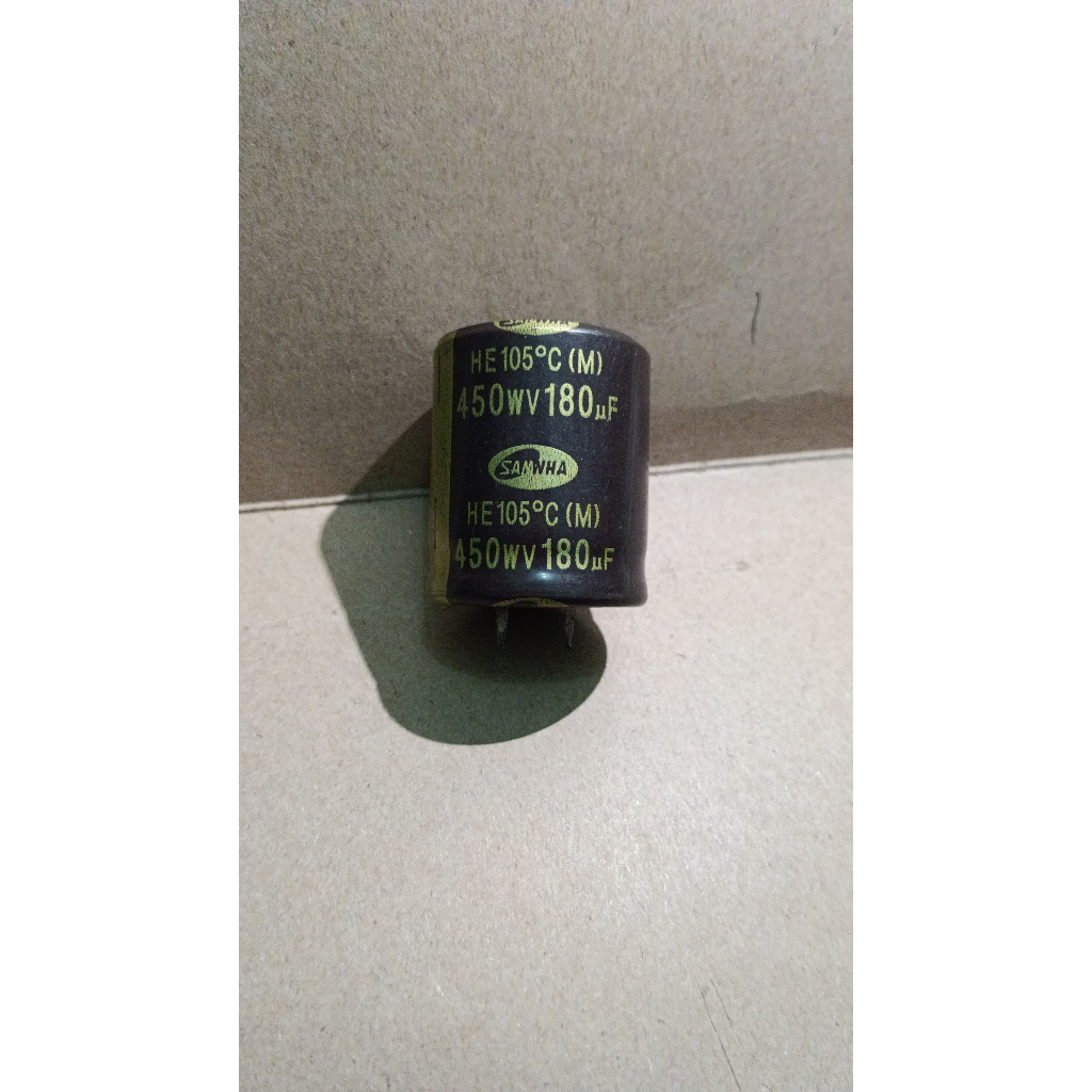 5690 kapasitor elco 180uf 180 uf 450v 450volt 450 volt 450wv wv samwha