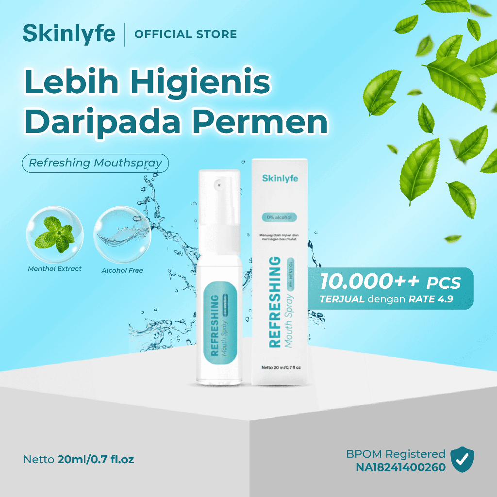 Skinlyfe Mouthspray Bau Mulut Semprotan Anti Bau Mulut Pencegah Bau Mulut Semprot Bau Mulut Bau Gigi