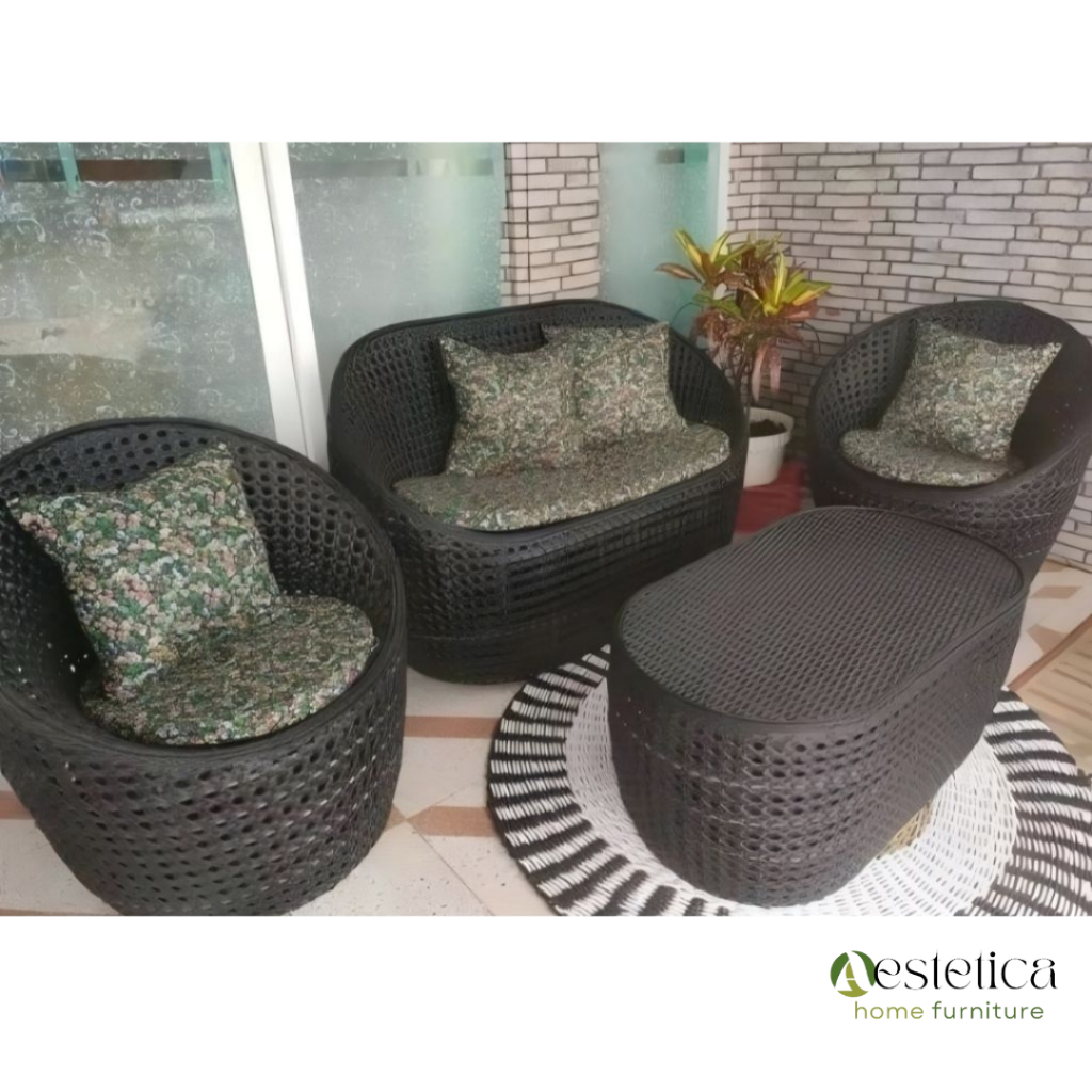 SET SOFA TAMU GENTONG TANJUNG ROTAN / KURSI TAMU ROTAN By Aestetica Furniture