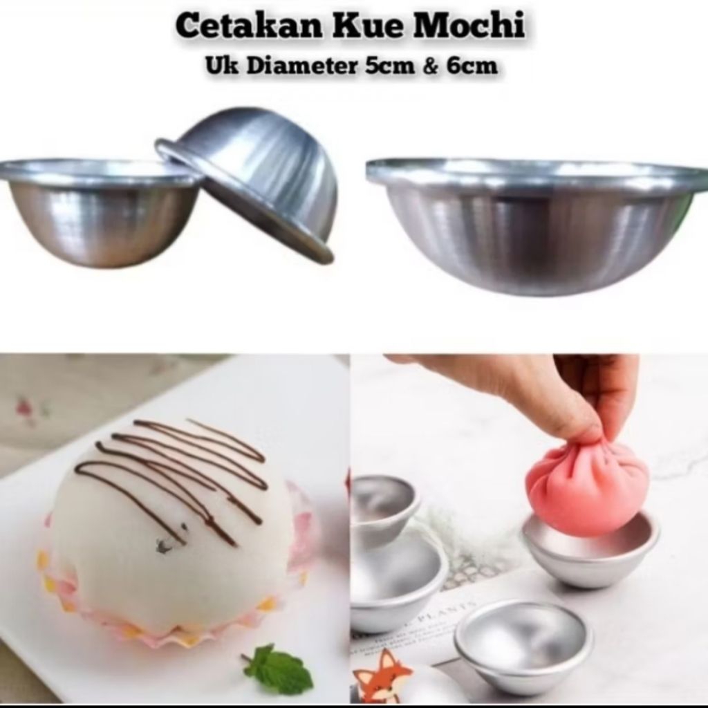 12 Pcs Cetakan Kue Mochi / Loyang Kue Setengah Lingkaran / Cetakan Kue Almunium