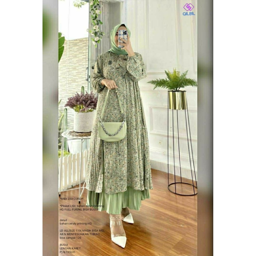 MIDI LIDI CURLY SET ROK BY POPPY SYARI/SETROK/TUNIK SET ROK