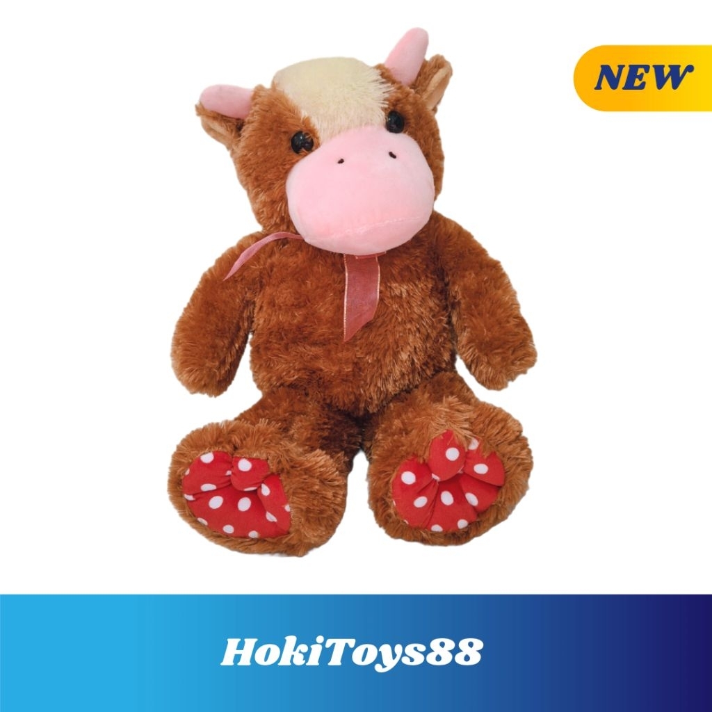 Boneka Sapi Coklat Lucu 45 cm – Plush Lembut Premium