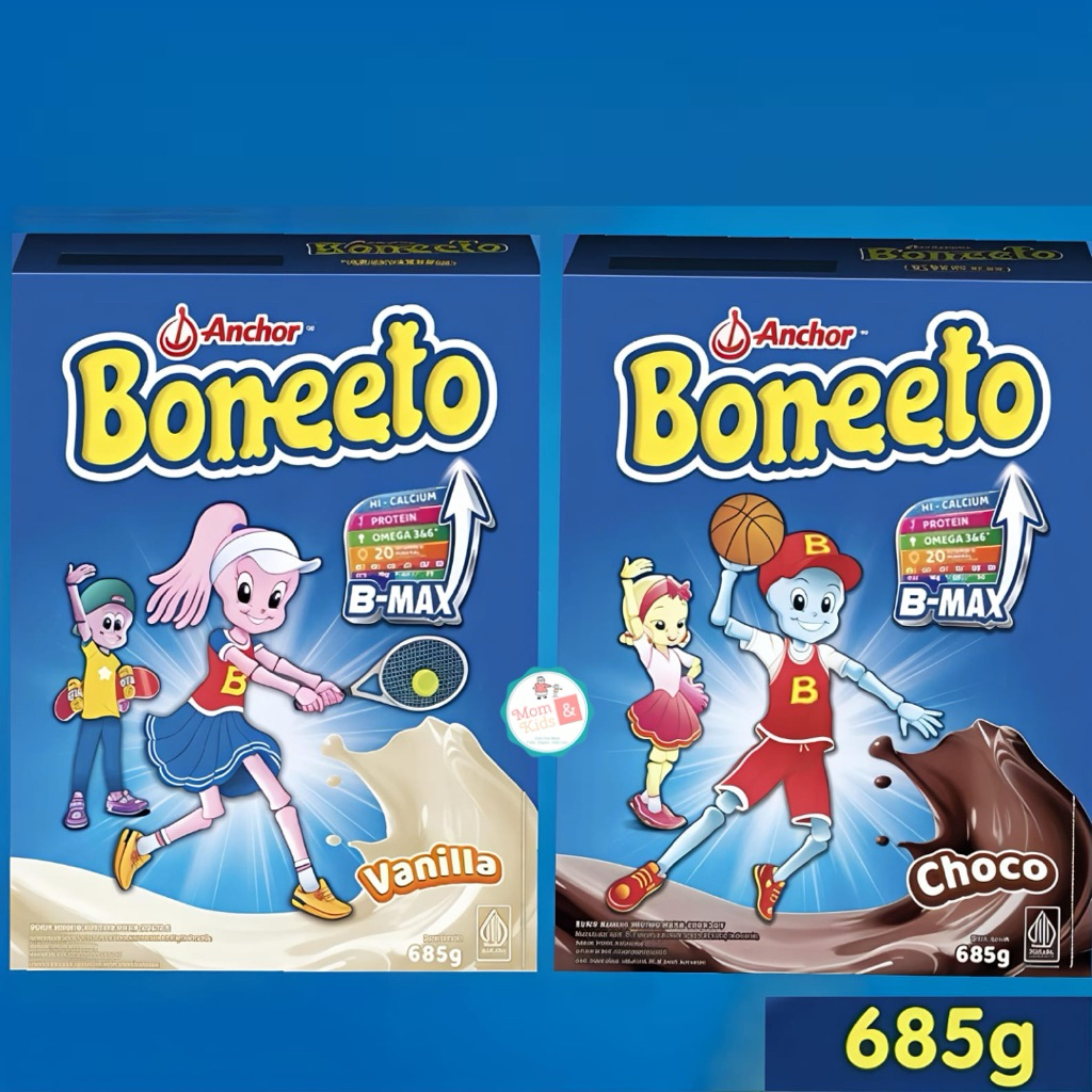 BONEETO VANILA COKLAT 685 GR | ANCHOR BONETO 685GR | Susu Pertumbuhan Anak (2-12 Tahun)