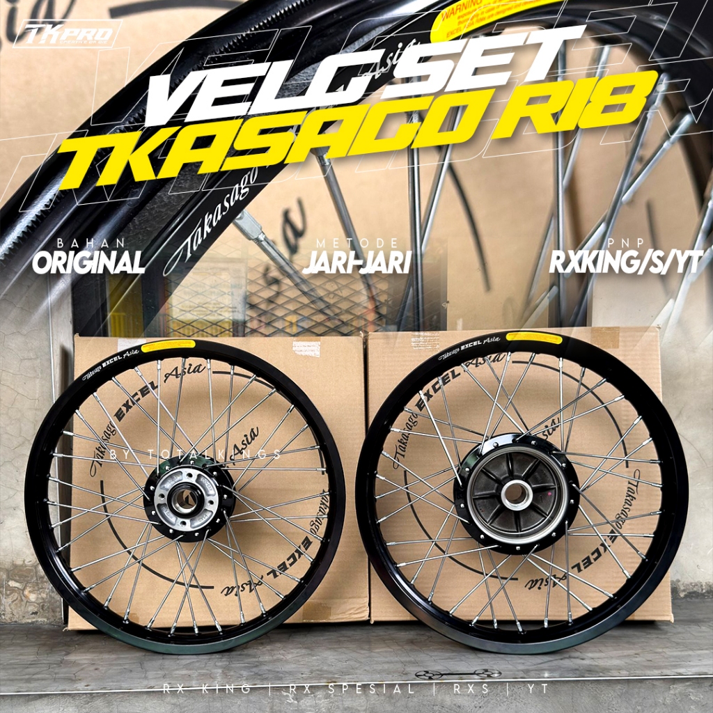 VELG TROMOL SET RING 18 DAN 17 RXKING RX KING RING TAKASAGO VROSSI EXPEDITION [TANPA BAN]