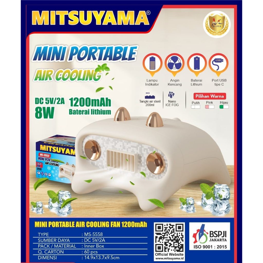 Kipas Mitsuyama MS-5558/Mini Portable Air Cooling/Ac Mini