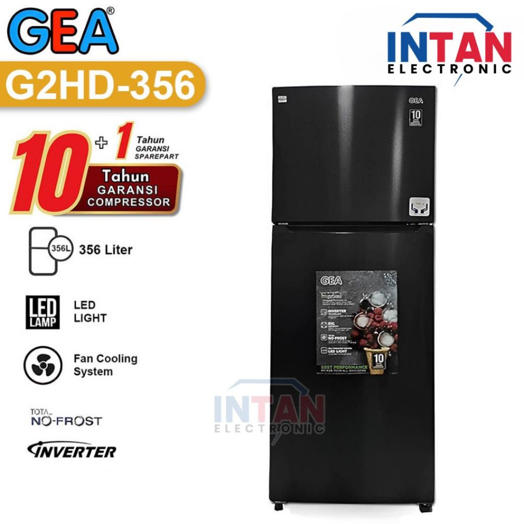 KULKAS 2 PINTU INVERTER GEA 356 LITER G2HD-356 / G2HD356 NO FROST MEDAN
