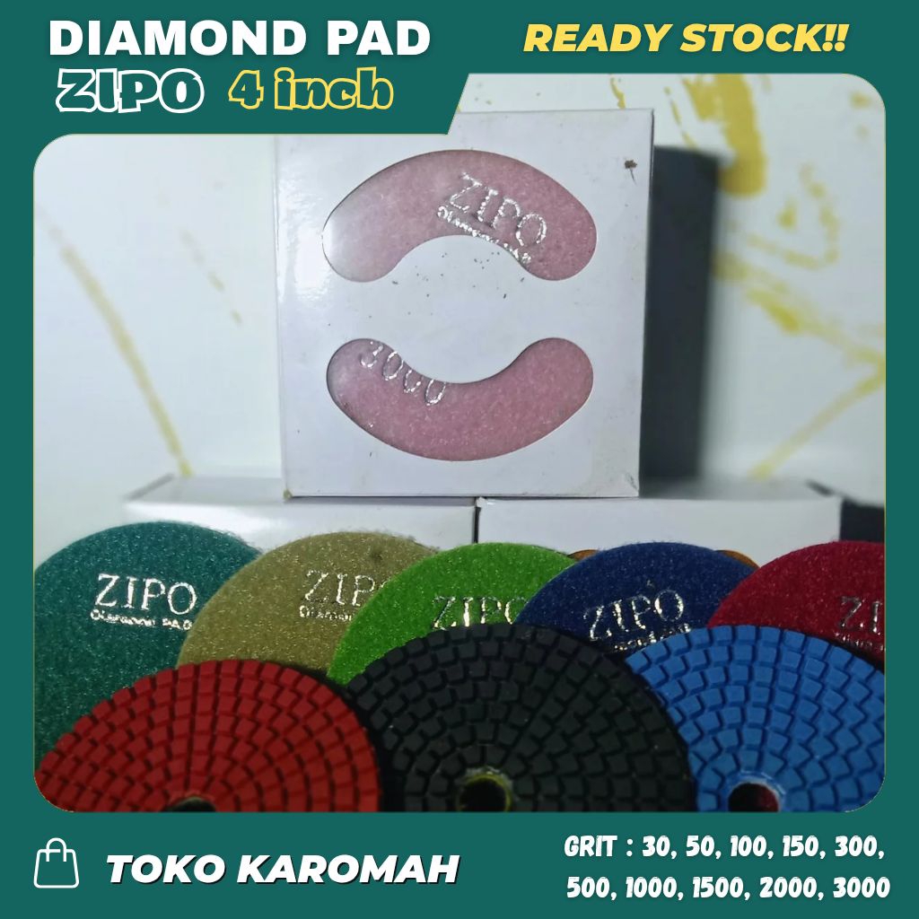 Diamond Pad Mata Poles / Amplas Lantai, Marmer,  Premium / Ped Poles ZIPO