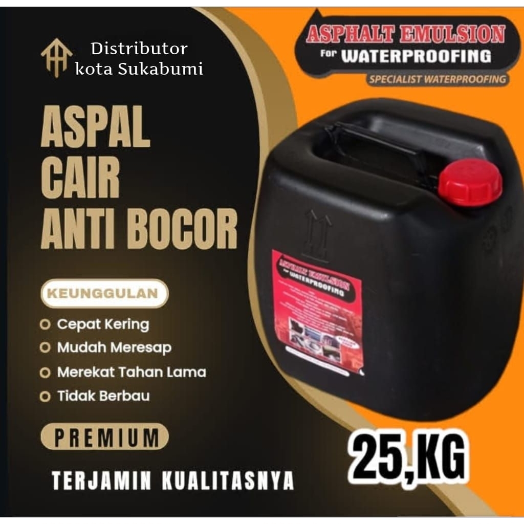 Aspal Cair 25kg Anti bocor anti rembes aspal Emulsion for Waterproofing