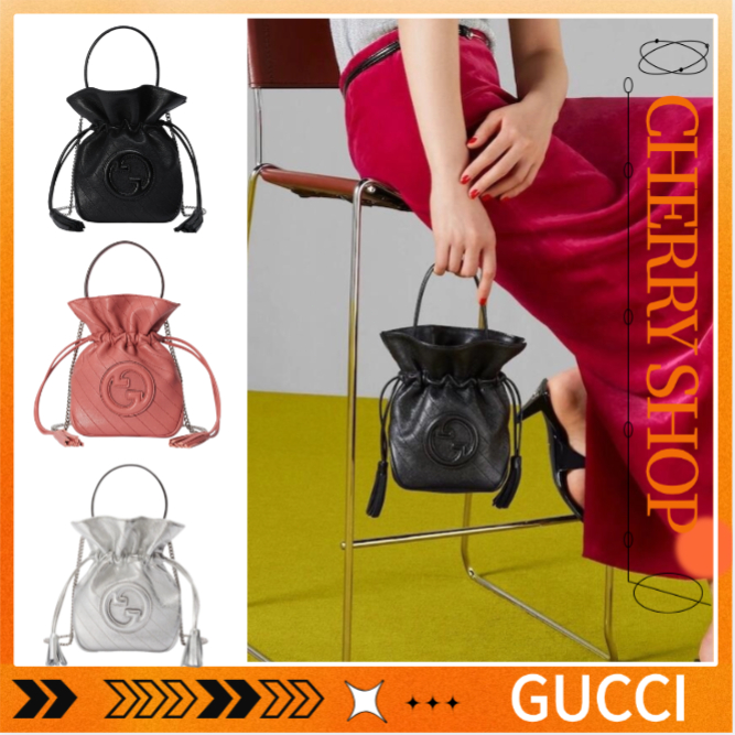 Gucci Blondie series mini bucket bag Tas Selempang Wanita & Tas Tangan Gucci Lucky Bags
