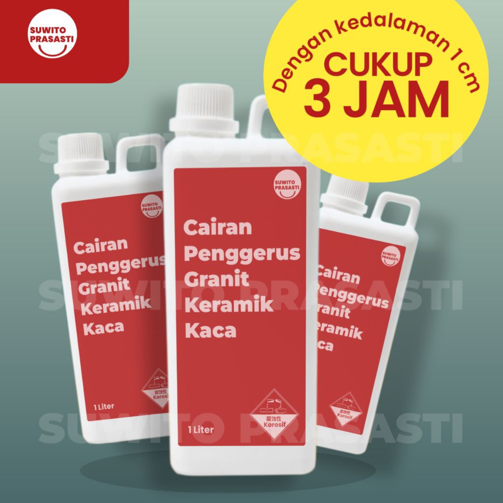 Cairan penggerus Granit, keramik dan kaca (untuk nisan/nama patok makam) Hanya cukup 3 Jam saja