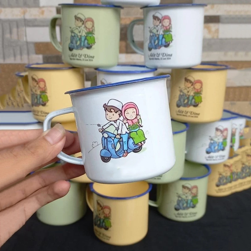 Souvenir Cangkir Enamel Custom Design