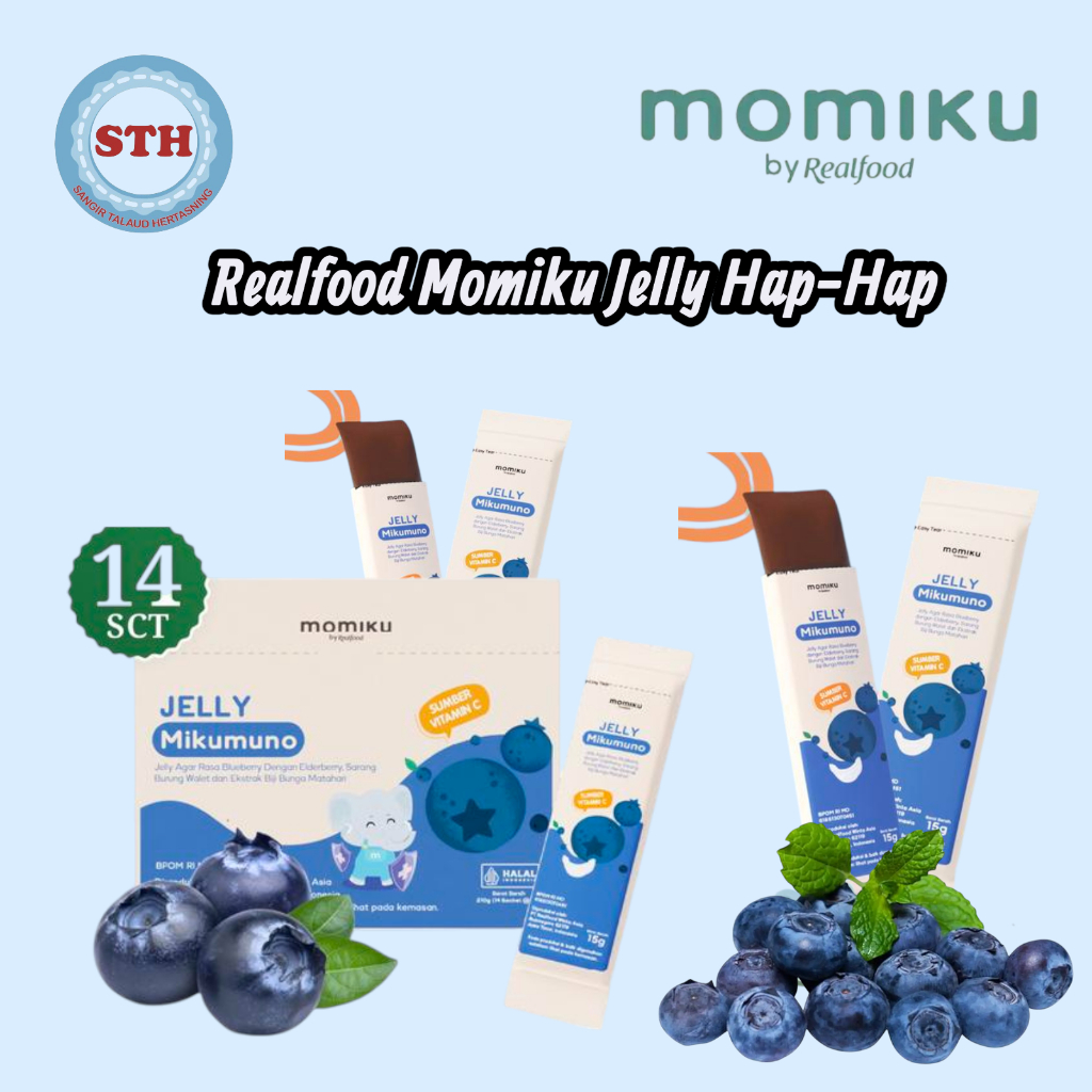 Realfood Momiku Jelly RASA BLUEBERRY | Jelly dengan Sarang Burung Walet | Vitamin Jelly Peningkat Im