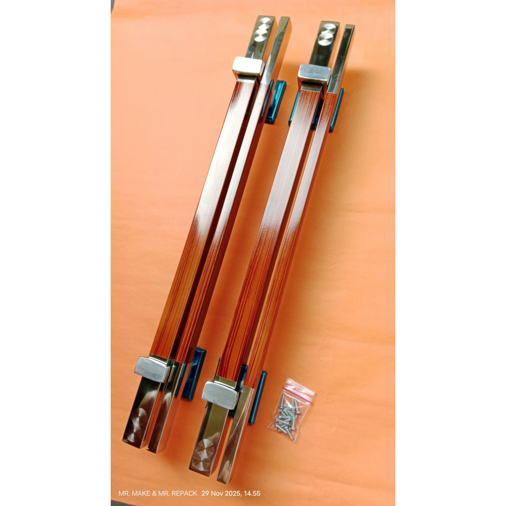 Handle Pintu Rumah Minimalis 45 cm Model Twin Kotak Anti Karat - Gagang Pintu