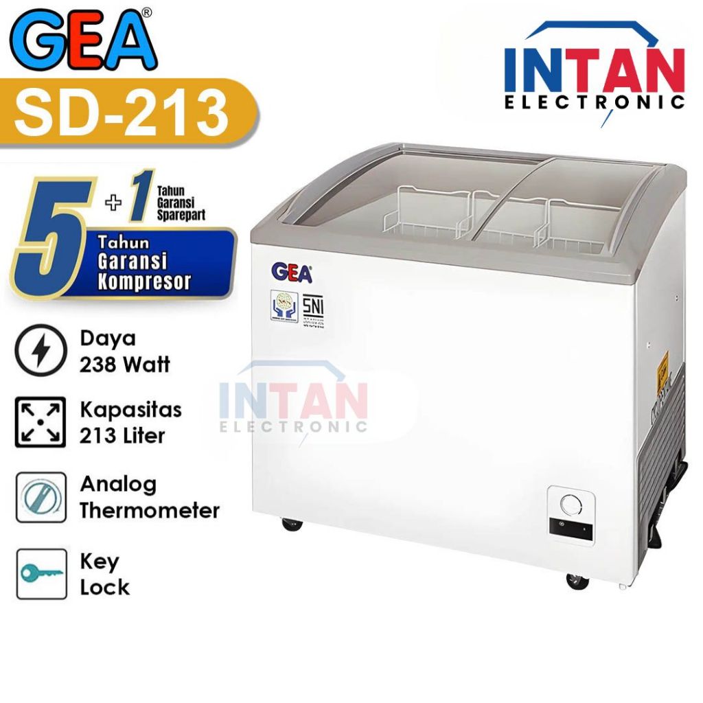 CHEST FREEZER GEA 213 LITER SD-213 CURVE / FREEZER BOX SD213 MEDAN