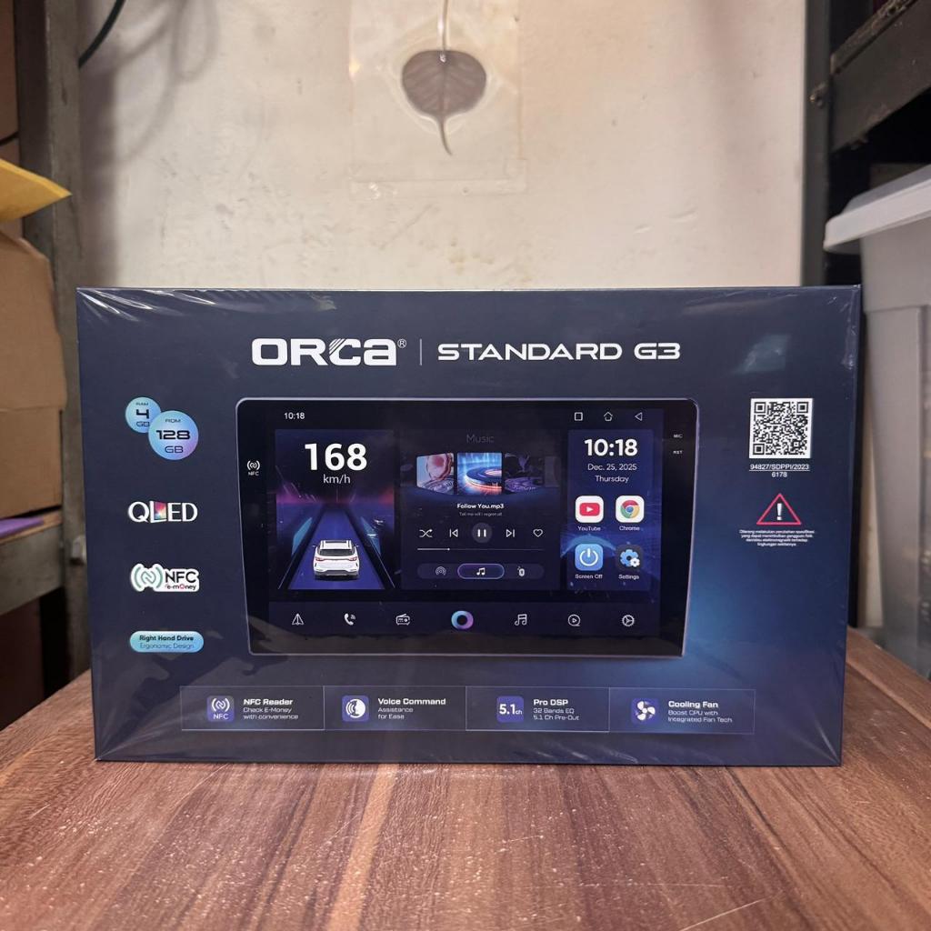 Headunit Android Orca Standart ADR-9988 4/128 NFC Gen 3 Qled 9/10inch