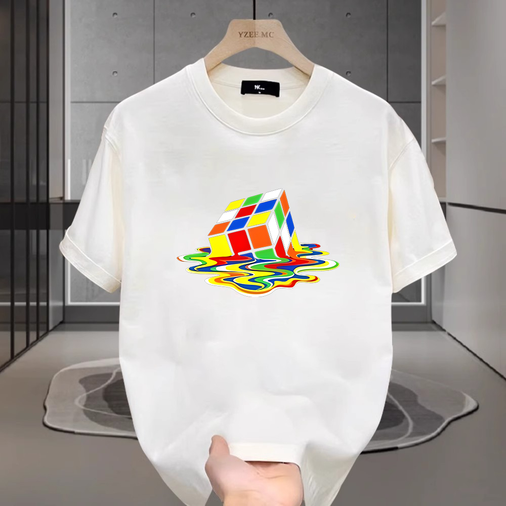 *COD* kaos cowok keren Kaos Pendek Longgar Motif Cetak Desain Kreatif Kerah Bulat Katun Tebal Kualit