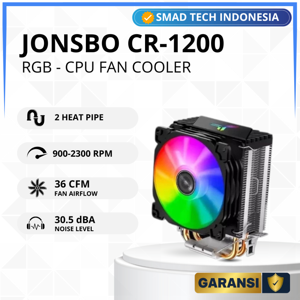 JONSBO CR-1200 CPU Cooler HSF RGB - Kipas Pendingin Prosesor Intel/AMD