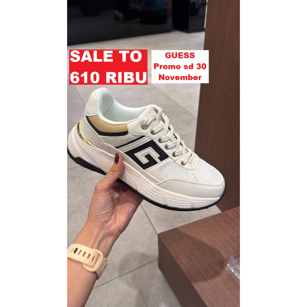 Sepatu sneakers wanita seri JAZLIE Guess 100% original store