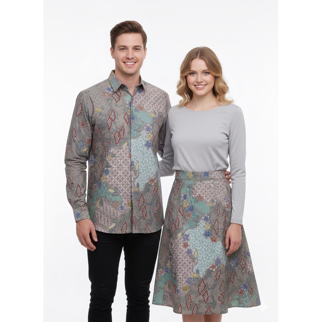 batik couple rok | kemeja batik couple pasangan