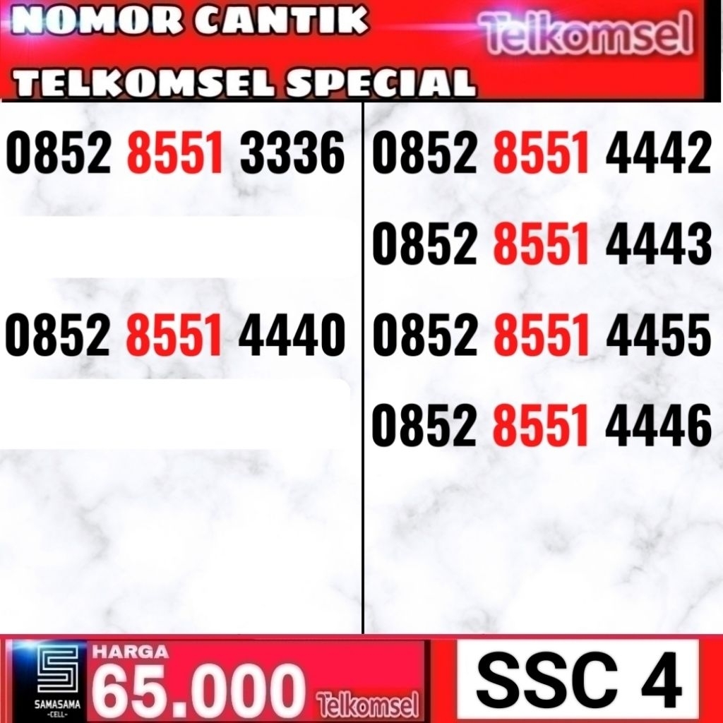 KARTU PERDANA TELKOMSEL SIMPATI/ NOMOR CANTIK TELKOMSEL / NOMER CANTIK TELKOMSEL SIMPATI / BY U by T