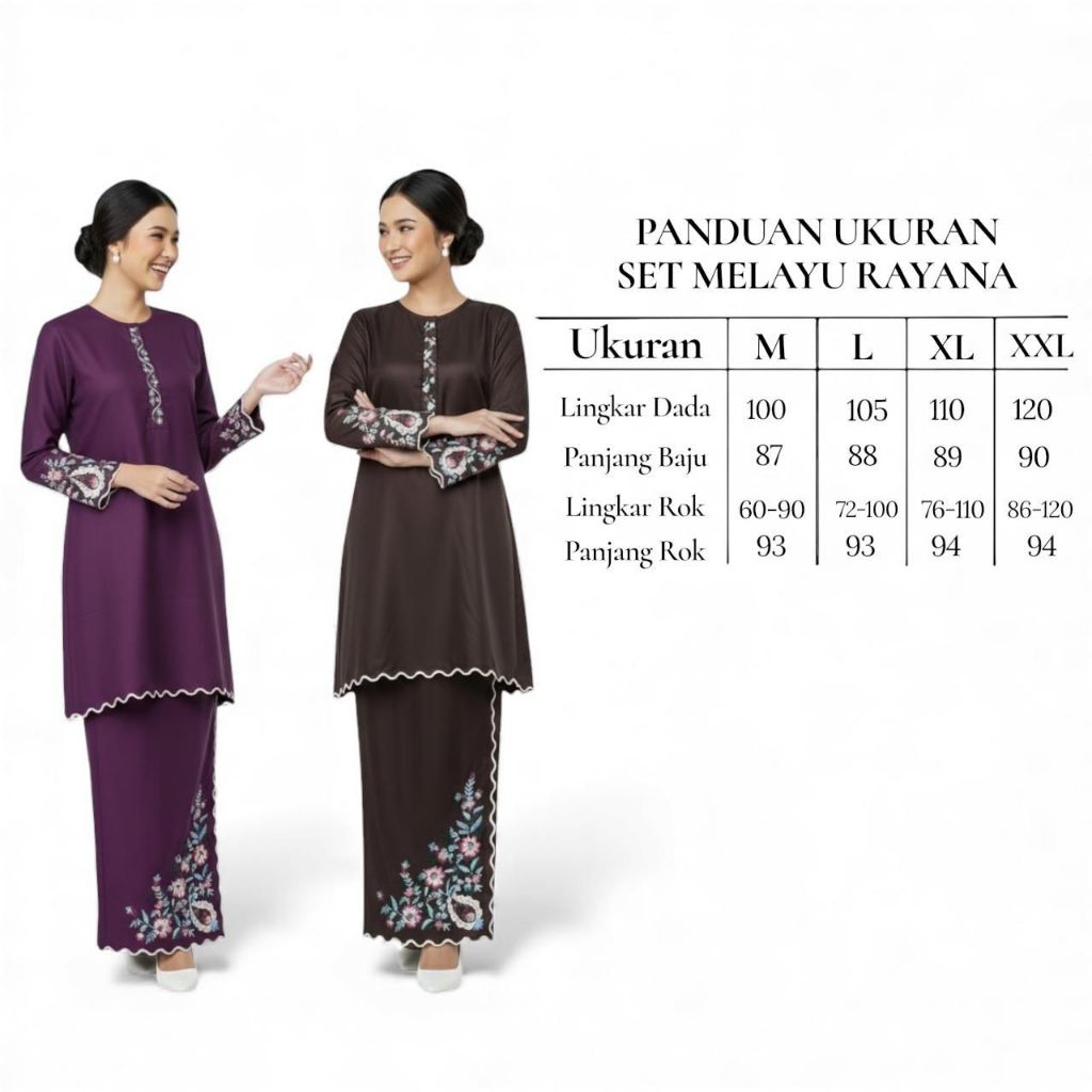 RAYANA_ONE SET KURUNG BORDIR PREMIUM BAJU KURUNG MELAYU BAHAN TOYOBO IMPORT