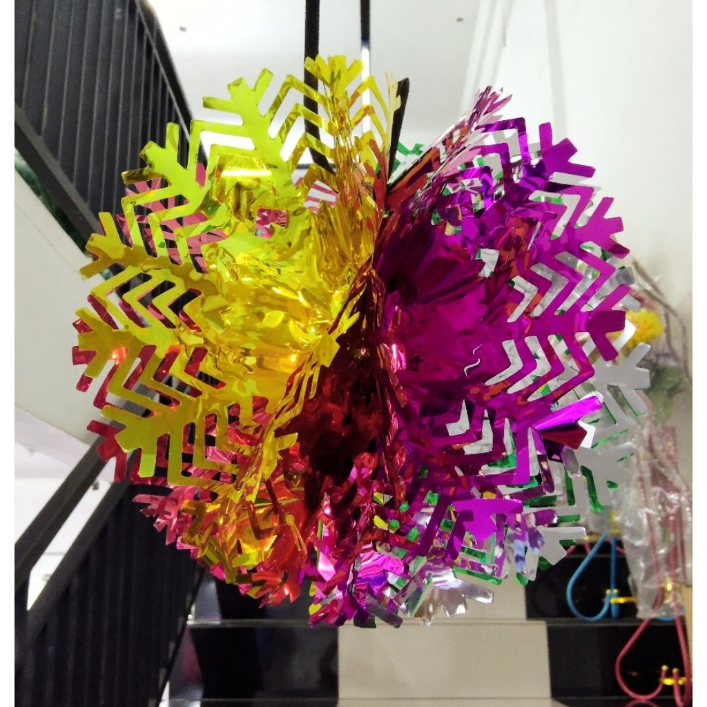 ACCESORIES NATAL LAMPION BOLA WARNA WARNI / DEKORASI NATAL / LAMPION GANTUNG