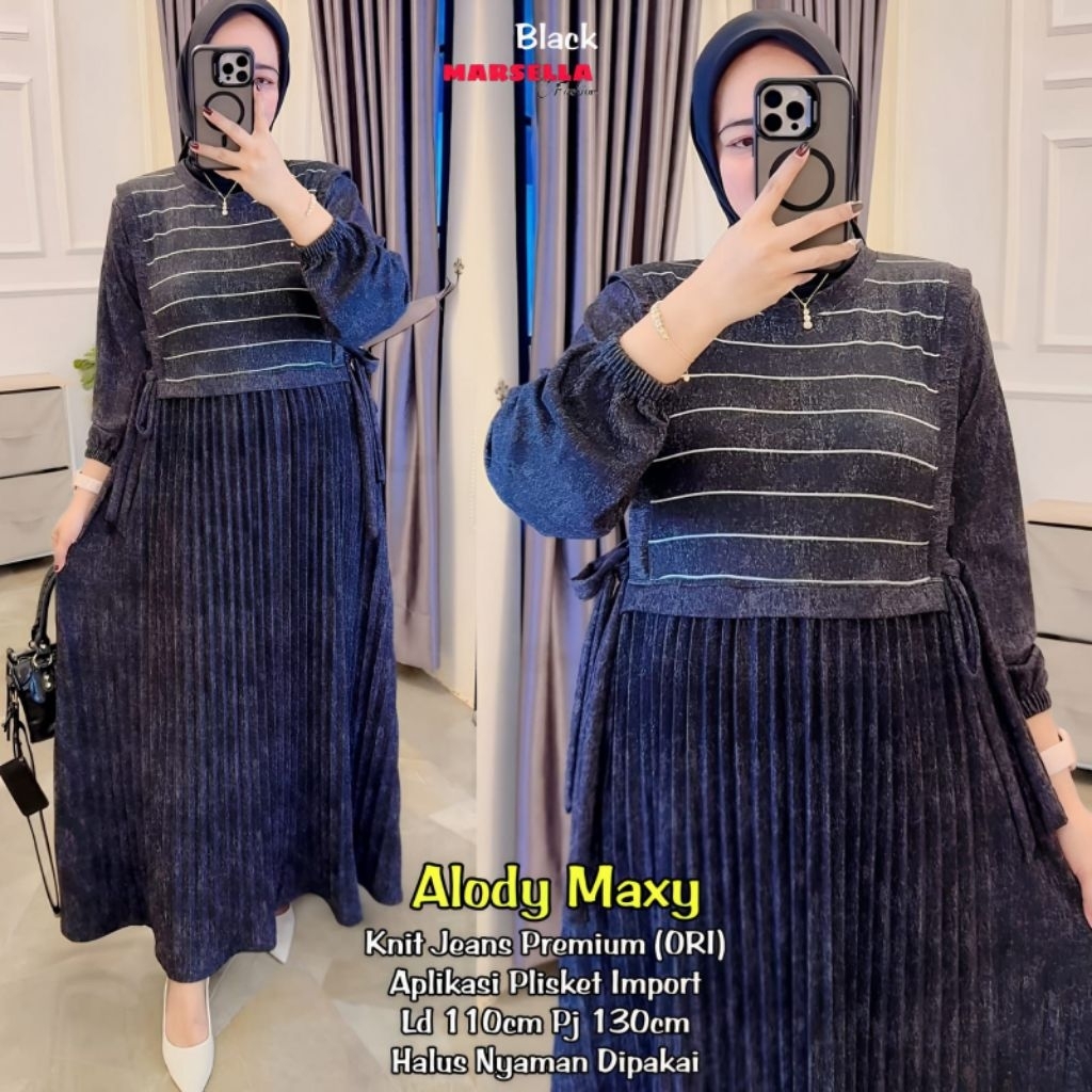 Alody maxi dress by marsela gamis knit premium dress rajut oversize dress knit big size gamis jumbo 