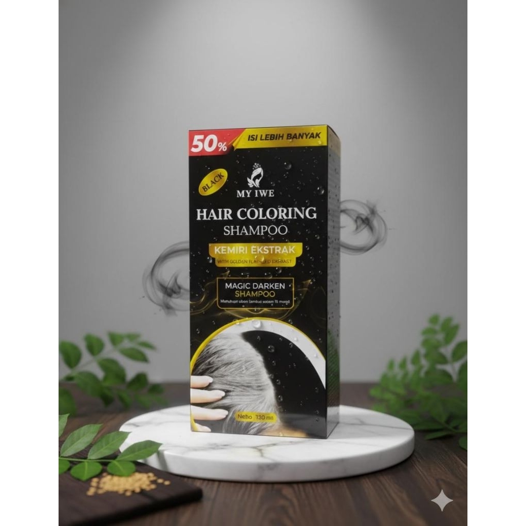 Sampo penghitam Rambut MY IWE NEW - MAGIC DARKEN Shampo kemiri Ekstrak EXP 2027
