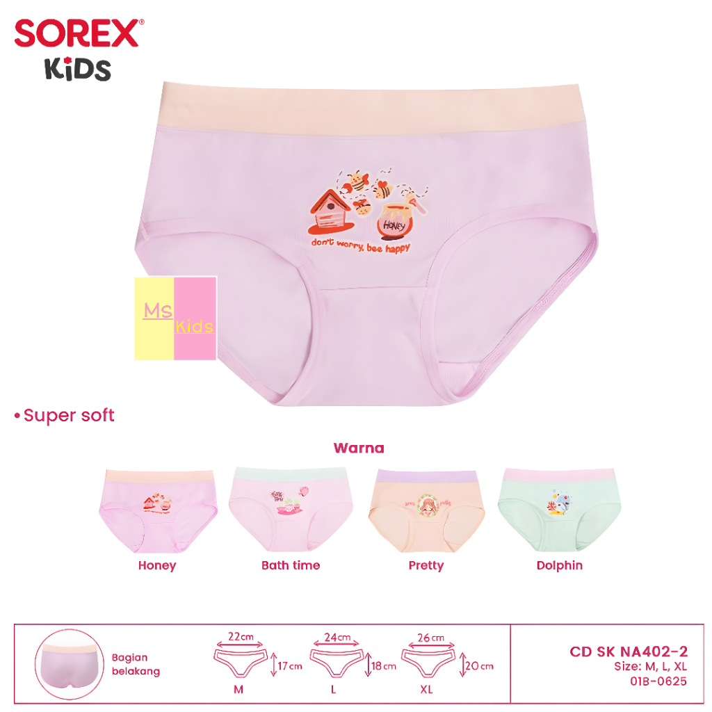 (3 PCS) Sorex Kids Super Soft Celana Dalam Anak Perempuan SK NA 402