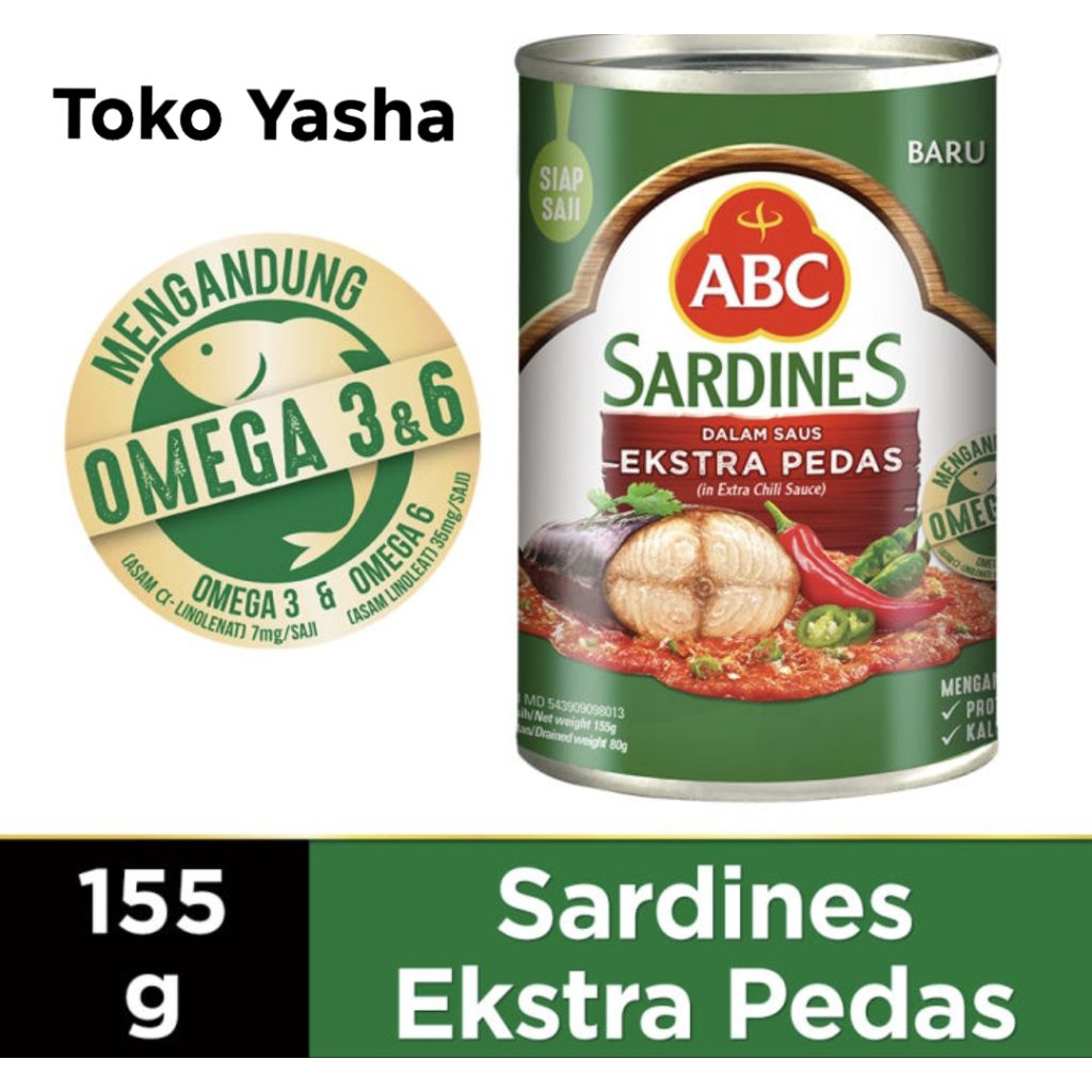 Heinz ABC Sardines Extra Pedas Kaleng 155 Gram