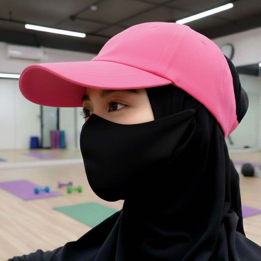 COD - TOPI SPORT HIJAB MUSLIMAH PINK BABY