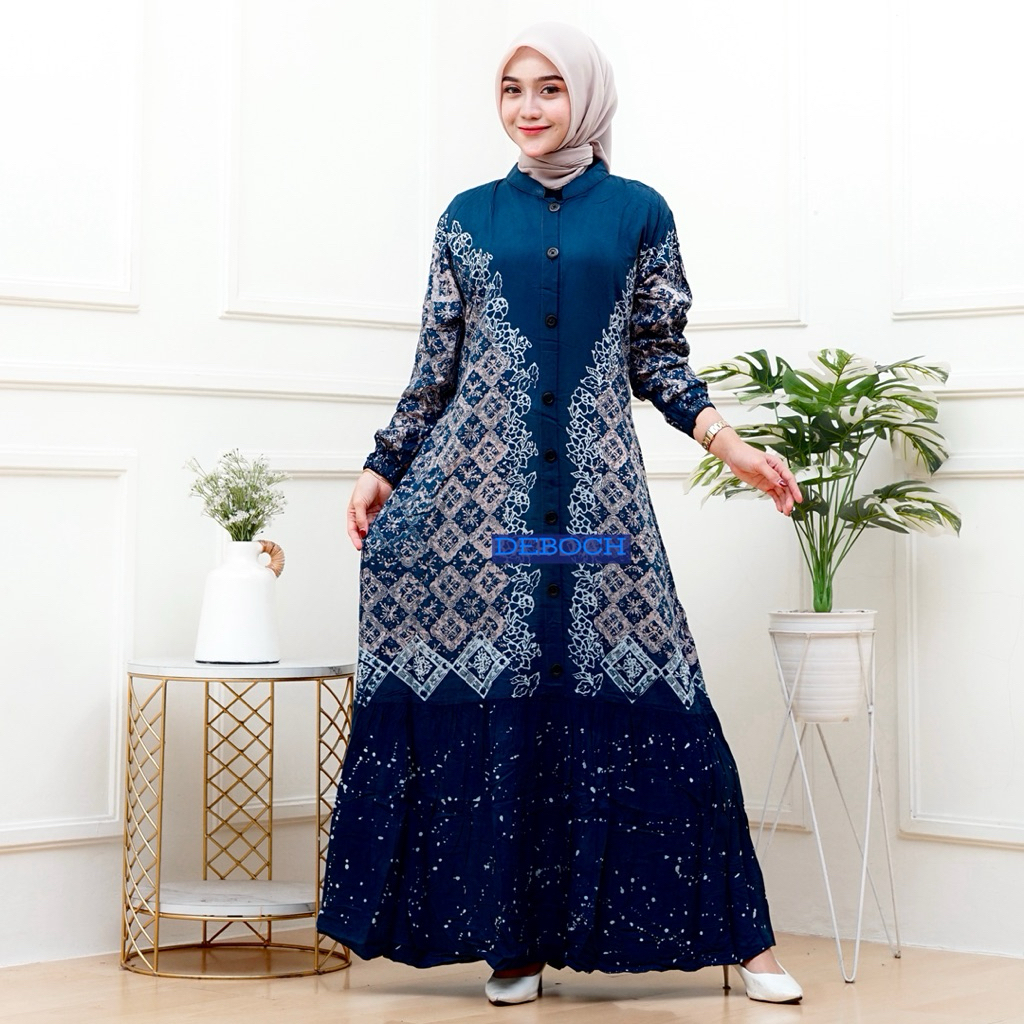 Deboch-Gamis Batik Twil Ori Pekalongan Model Kancing Depan Busui Bawah rempel Dari S -XL,Motif Baru